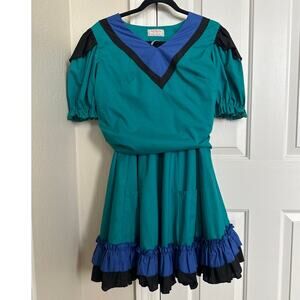 Vintage Square Dancing Skirt Shirt Set Sharry Reynolds Pit‎ to Pit 19"